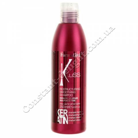 Випрямляючий шампунь з кератином (без сульфатів) FarmaVita K.Liss Restructuring Smoothing Keratin Shampoo 250 ml