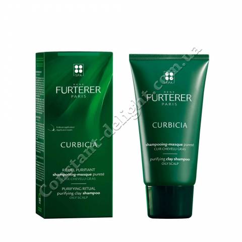 Шампунь-маска на основе глины против жирных волос Rene Furterer Curbicia Purifying Clay Shampoo 100 ml