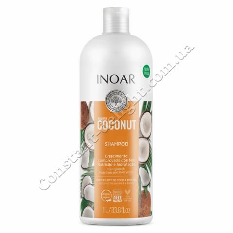 Безсульфатный шампунь для волос Inoar Bombar Coconut Shampoo 1000 ml