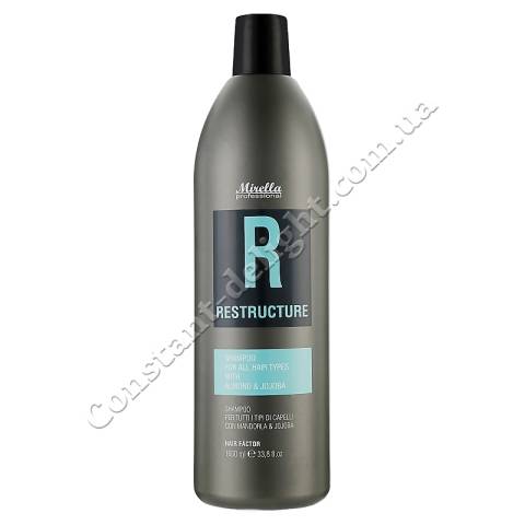 Шампунь для всіх типів волосся з мигдалем та жожоба Mirella Professional R Restructure Shampoo 1000 ml