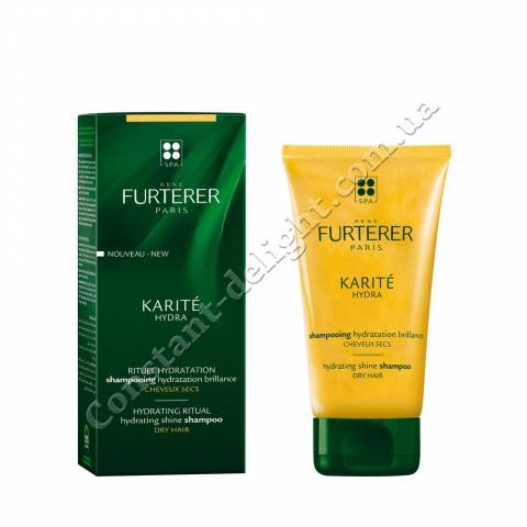 Увлажняющий шампунь для блеска сухих волос Rene Furterer Karite Hydra Hydrating Shine Shampoo 150 ml