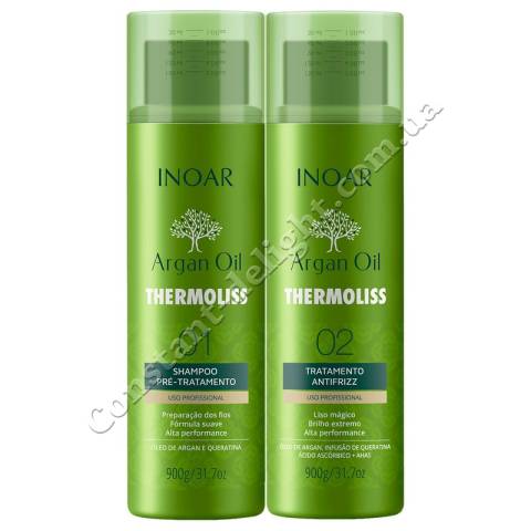 Набор для кератинового выпрямления волос Inoar Argan Oil Thermoliss Kit 2x1000 ml