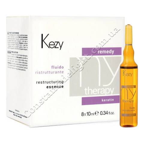 Флюїд для волосся, що реструктурує з кератином Kezy My Therapy Remedy Keratin Restructuring Essence 8x10 ml