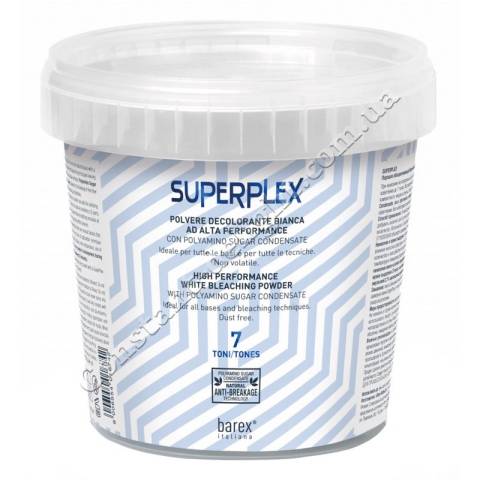 Порошок для волосся, що знебарвлює, до 7 рівнів Barex SuperPlex White Bleaching Powder 7 Tones 400 g