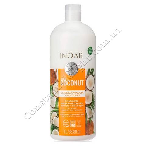 Безсульфатный кондиционер для волос Inoar Bombar Coconut Conditioner 1000 ml