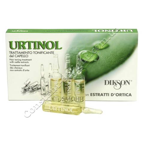 Ампулы с экстрактом крапивы против жирности кожи головы и себореи Dikson URTINOL 10x10 ml