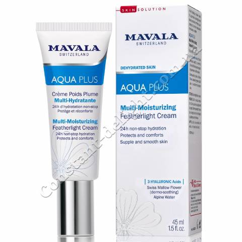 Активно зволожуючий легкий крем для обличчя Mavala Aqua Plus Multi-Moisturizing Featherlight Cream 45 ml