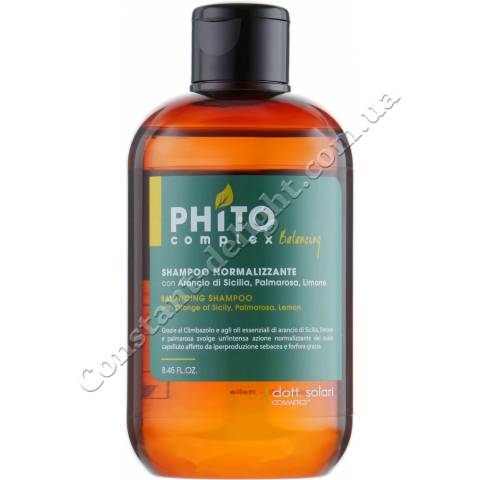 Балансуючий шампунь для жирної шкіри голови Dott. Solari Phitocomplex Balancing Shampoo 250 ml