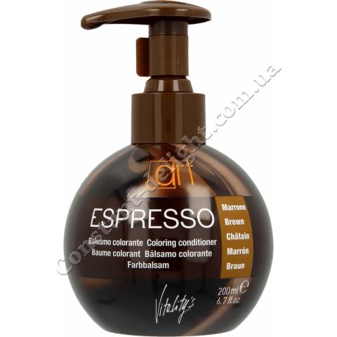 Бальзам відновлюючий з забарвлює ефектом (коричневий) VITALITYS Espresso Brown 200 ml