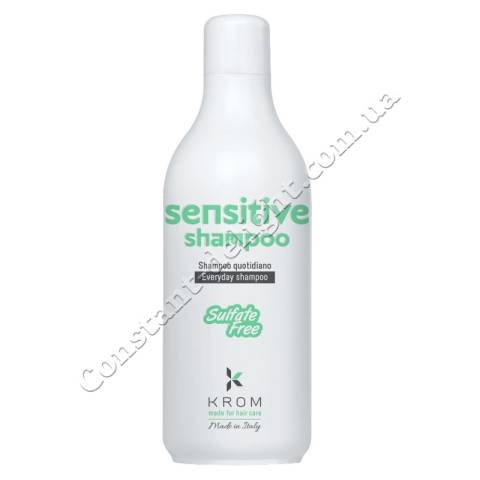 Безсульфатний шампунь для волосся для щоденного використання Krom Sensitive Shampoo 1000 ml