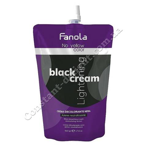 Черный осветляющий крем для волос c эффектом серебра Fanola No Yellow Black Cream Lightener 500 g