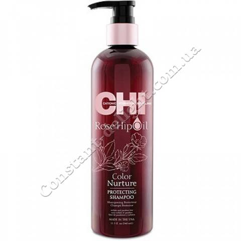 CHI ROSE HIP OIL Шампунь для окрашенных волос с маслом розы и кератина 340 ml