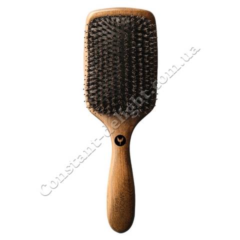 Дерев'яна щітка з силіконовими щетинками і натуральною вовною кабана HH Simonsen Smooth Hair Brush