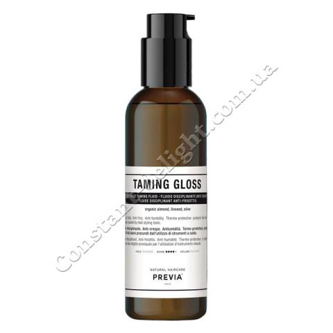 Дисциплинирующий несмываемый флюид-блеск для волос с масляным экстрактом льняного семени Previa Style and Finish Taming Gloss 200 ml