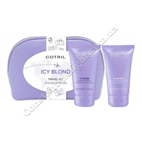 Cotril Icy Blond Travel Kit Дорожный набор против желтизны волос в косметичке 2x50 ml
