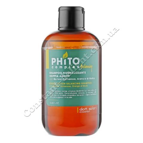 Балансирующий шампунь двойного действия Dott. Solari Phitocomplex Normalizzante Doppia Azione Shampoo 250 ml