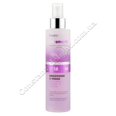 Двухфазный спрей-кондиционер для выпрямления волос Erayba Bio Smooth Organic Straightener Smoothing Spray BS18, 200 ml