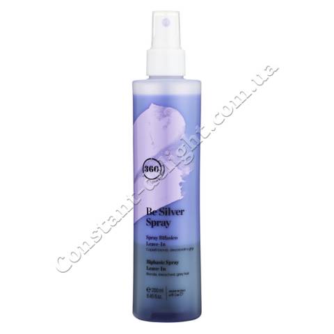 Двофазний спрей для волосся Сріблястий блонд 360 Be Silver Biphasic Leave-In Spray 250 ml