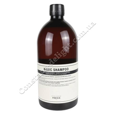 Шампунь базовый для глубокой очистки волос перед окрашиванием Previa Basic Shampoo 1000 ml