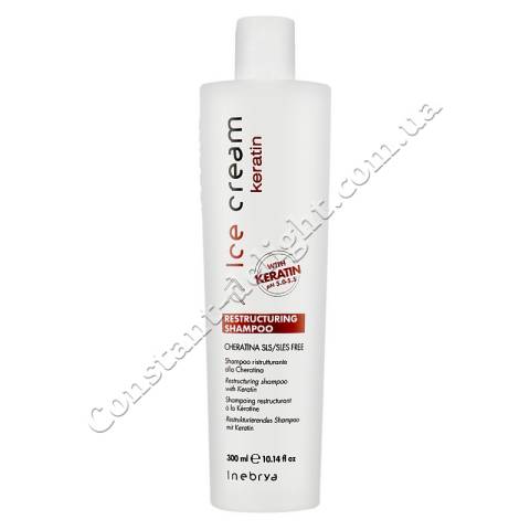 Восстанавливающий шампунь для волос с кератином Inebrya Ice Cream Keratin Restructuring Shampoo 300 ml