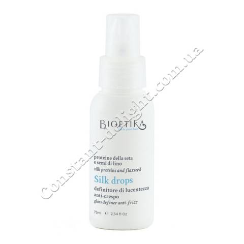 Флюид для увлажнения сухих волос с протеинами шелка Bioetika Silk Drops 75 ml