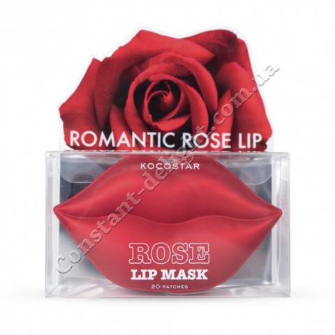 Гідрогелеві патчі для губ Роза (20 патчів) Kocostar Rose Lip Mask Jar 20 pc