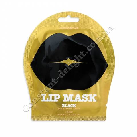 Гідрогелеві патчі для губ з ароматом Черешні Чорні (1 шт) Kocostar Lip Mask Black Single Pouch Black Cherry Flavor 1 pc