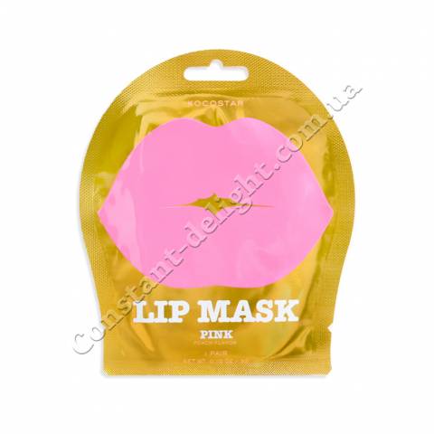 Гидрогелевые патчи для губ с ароматом Персика Розовые (1 шт) Kocostar Lip Mask Pink Single Pouch Peach Flavor 1 pc