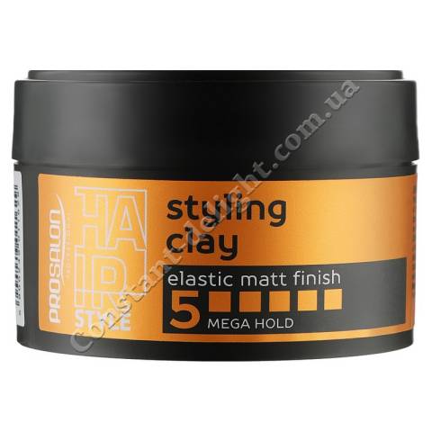 Глина для моделювання волосся, рівень фіксації 5 Prosalon Hair Style Clay Elastic Matt Finish 100 ml