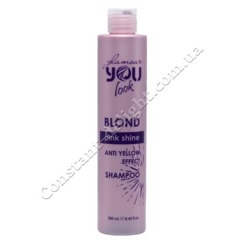 Шампунь для збереження кольору та нейтралізації жовто-жовтогарячих відтінків You look Professional Pink Shine Shampoo 250 ml