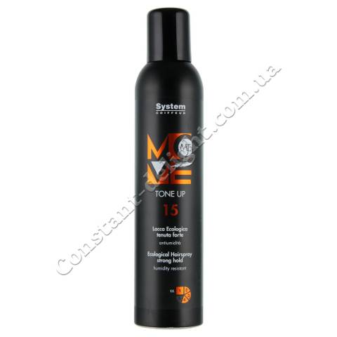 Экологический лак для волос сильной фиксации без газа, влагоустойчивый Dikson Move-Me 15 Tone Lip 300 ml