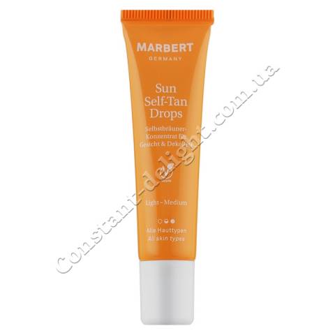 Краплі-концентрат для автозагара обличчя та зони декольте Marbert Sun Self-Tan Drops Llight-Medium 15 ml