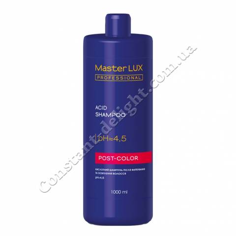 Кислотний шампунь після фарбування і освітлення волосся Master LUX Professional Acid Shampoo Post Color 1000 ml