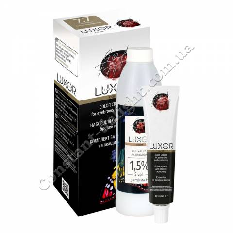 Крем-фарба для брів і вій Графіт LUXOR Professional Color Cream for Eyebrows and Eyelashes 40 ml + 60 ml