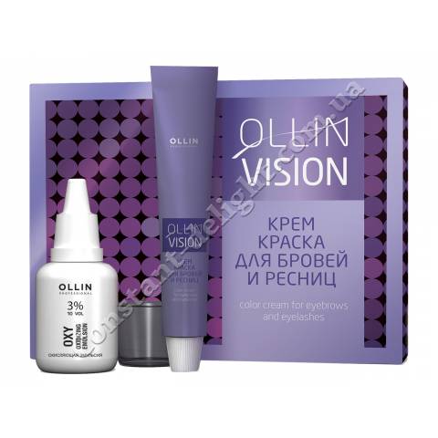Крем-краска для бровей и ресниц  (в наборе) Черная Ollin Color Cream for Eyebrows and Eyelashes 20 ml