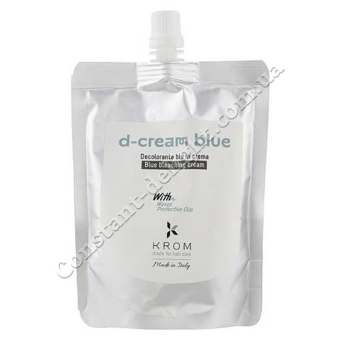 Крем, що знебарвлює для волосся блакитний з воском та захисними оліями Krom d-Cream Blue 250 ml