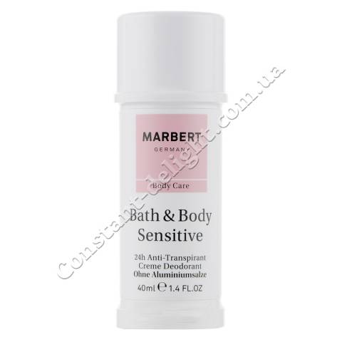 Кремовый дезодорант для чувствительной кожи тела Marbert Bath & Body Sensitive Aluminium-free Cream Deodorant 40 ml