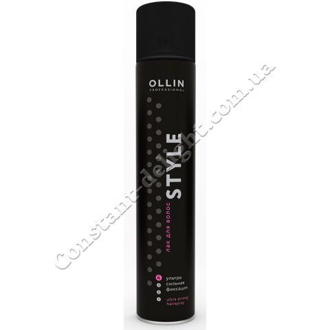 Лак для волосся УЛЬТРАСИЛЬНО фіксації без аромату Ollin Professional 400 ml