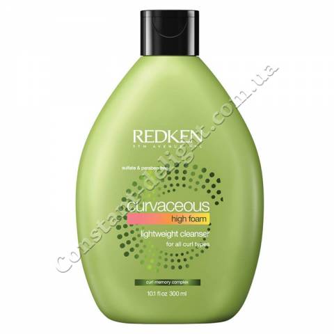 Легкий очищающий шампунь для всех типов кучерявых волос Redken Curvaceous High Foam Shampoo 300 ml