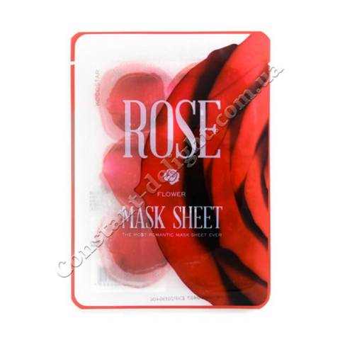 Ліфтинг маска-слайс для особи Роза (2 листа по 6 шт) Kocostar FLOWER MASK SHEET ROSE 2x6 pc