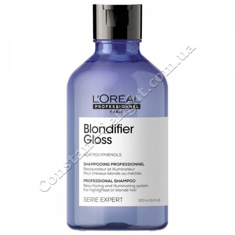 Шампунь для сяйва волосся, пофарбованих у відтінки блонд L'Oreal Professionnel Serie Expert Blondifier Gloss Shampoo 300 ml