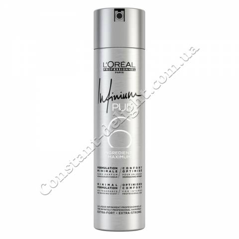 Лак без запаха экстра сильной фиксации L'Oreal Professionnel Infinium Pure Extra Strong Hairspray 500 ml