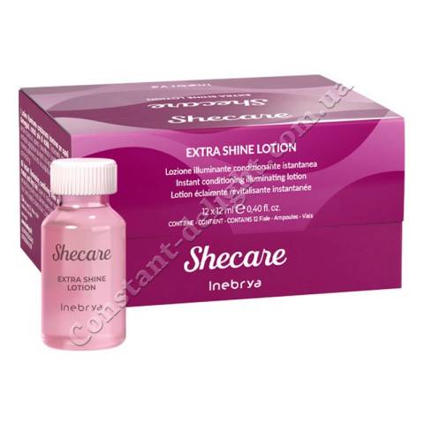 Лосьйон для блиску та сяйва волосся Inebrya Shecare Extra Shine Lotion 12x12 ml