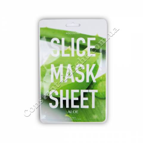 Маска-слайс для лица Алоэ Вера (2 листа по 6 шт) Kocostar SLICE MASK SHEET (ALOE) 2x6 pc