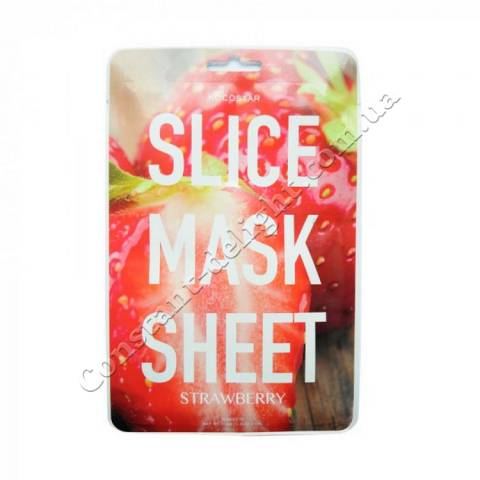 Маска-слайс для лица Клубника (2 листа по 6 шт) Kocostar SLICE MASK SHEET (Strawberry) 2x6 pc