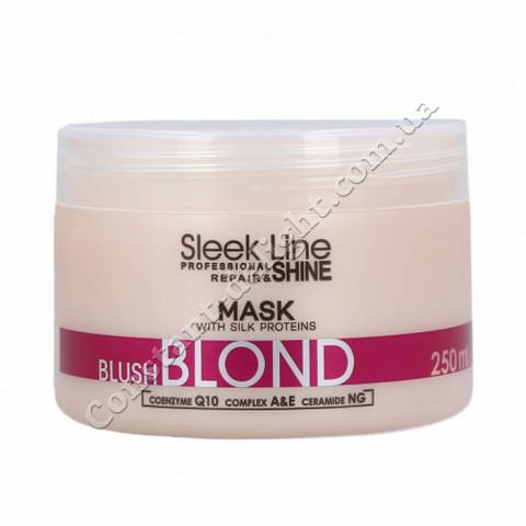 Маска для світлого волосся з рожевим тонуючим ефектом Stapiz Sleek Line Blush Blond Hair Mask 250 ml