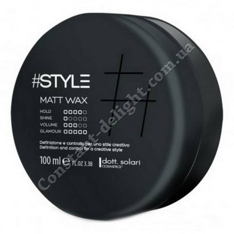 Матовый воск для укладки волос (уровень фиксации 4) Dott. Solari #Style Black Line Matt Wax 100 ml