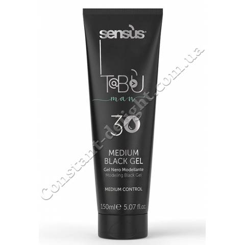 Моделюючий чоловічий чорний гель для волосся Sens.us Tabu Man Medium Black Gel 3, 150 ml