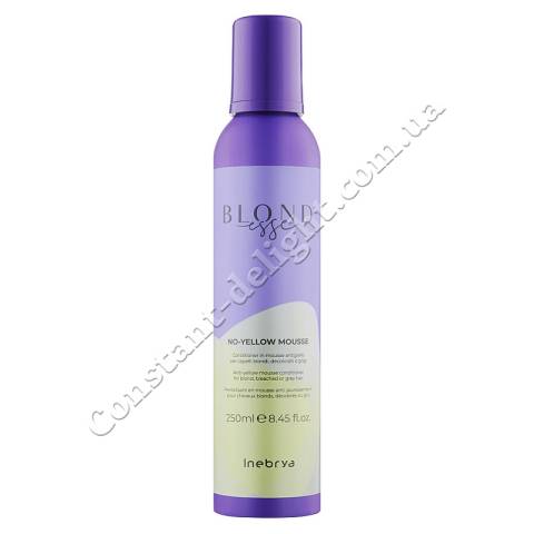 Мус-кондиціонер для освітленого або сивого волосся Inebrya Blondesse No-Yellow Mousse Conditioner 250 ml