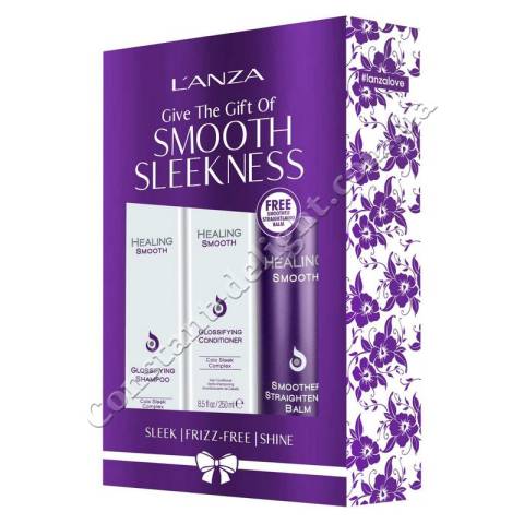Набор для разглаживания волос L'Anza Healing Smooth Holiday Trio Box